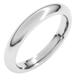14K White Gold 3 mm Comfort-Fit Half Round Band Size 6