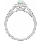 Sterling Silver Lab-Grown Opal & .01 CTW Natural Diamond Ring