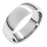 14K X1 White Gold 6 mm Lightweight Comfort-Fit Half Round Band Size 11.5