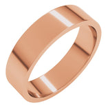14K Rose Gold 5 mm Flat Band Size 6.5