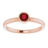 14K Rose Gold 4 mm Natural Mozambique Garnet Ring