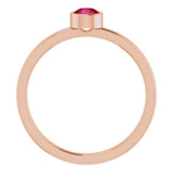 14K Rose Gold 4 mm Natural Ruby Ring