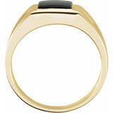 14K Yellow Gold Natural Black Onyx Ring