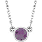 Rhodium-Plated Sterling Silver Lab-Grown Alexandrite Solitaire 16