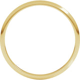 14K Yellow Gold 1.5 mm Lightweight Half Round Band Size 5.5