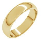 10K Yellow Gold 5 mm Half Round Band Size 9