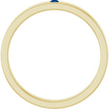 14K Yellow Gold Lab-Grown Blue Sapphire Family Stackable Ring