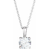 14K White Gold 1/2 CT Natural Diamond 16-18