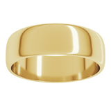10K Yellow Gold 6 mm Lightweight Half Round Band Size 8