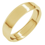 14K Yellow Gold 5 mm Beveled-Edge Comfort-Fit Flat Band Size 9