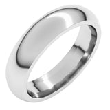 10K White Gold 5 mm Comfort-Fit Half Round Band Size 9.5