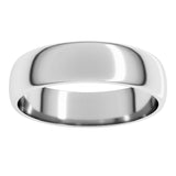 14K White Gold 5 mm Lightweight Half Round Band Size 8