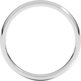 Platinum 3 mm Lightweight Comfort-Fit Half Round Band Size 4.5