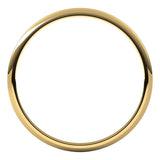 14K Yellow Gold 1 mm Lightweight Half Round Band Size 10