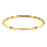 14K Yellow Gold 1 mm Lightweight Half Round Band Size 10