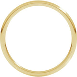 14K Yellow Gold 1 mm Lightweight Comfort-Fit Half Round Band Size 5