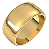 14K Yellow Gold 9 mm Half Round Band Size 9