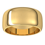 14K Yellow Gold 9 mm Half Round Band Size 9