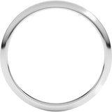 Platinum 2 mm Half Round Band Size 6.5