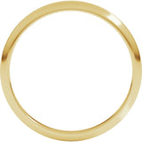 10K Yellow Gold 2 mm Half Round Band Size 7.5