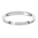 14K White Gold 2 mm Lightweight Comfort-Fit Half Round Band Size 6