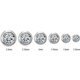 14K Yellow Gold .02 CT Natural Diamond Micro Bezel-Set Stud Earring