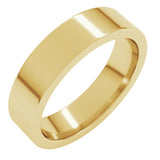 14K Yellow Gold 5 mm Comfort-Fit Flat Band Size 7.5