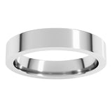 14K White Gold 4 mm Comfort-Fit Flat Band Size 6.5