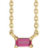 14K Yellow Gold Natural Pink Tourmaline Solitaire 18