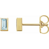 14K Yellow Gold Natural Sky Blue Topaz Bezel-Set Earrings
