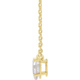 14K Yellow Gold 1/3 CT Natural Diamond Solitaire 16-18" Necklace