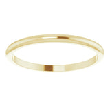 14K Yellow Gold 1.5 mm Half Round Band Size 2