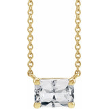 14K Yellow Gold Natural White Sapphire 18