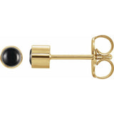 14K Yellow Gold Natural Black Onyx Bezel-Set Earrings