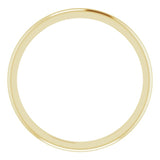 14K Yellow Gold 1.5 mm Half Round Band Size 2.5