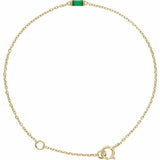 14K Yellow Gold Natural Emerald 6 1/2-7 1/2