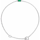 14K White Gold Natural Emerald 6 1/2-7 1/2
