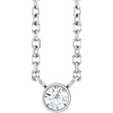 14K White Gold .06 CT Natural Diamond Solitaire 16-18