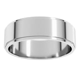 Platinum 6 mm Stepped-Edge Flat Band Size 8