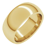 14K Yellow Gold 8 mm Comfort-Fit Half Round Band Size 9
