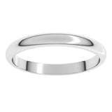 14K White Gold 2.5 mm Half Round Band Size 8