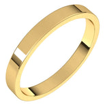 14K Yellow Gold 2.5 mm Flat Band Size 7