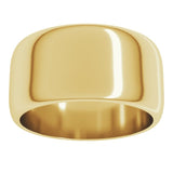 10K Yellow Gold 10 mm Half Round Band Size 8