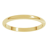 10K Yellow Gold 2 mm Half Round Band Size 8.5
