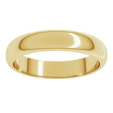 10K Yellow Gold 4 mm Half Round Band Size 9.5