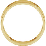 14K Yellow Gold 6 mm Stepped-Edge Flat Band Size 13