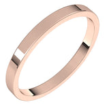 14K Rose Gold 2 mm Flat Band Size 6