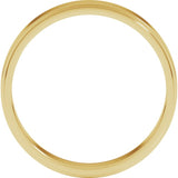 14K Yellow Gold 4 mm Stepped-Edge Flat Band Size 9.5