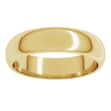 18K Yellow Gold 5 mm Half Round Band Size 8.5