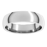 10K White Gold 5 mm Lightweight Comfort-Fit Half Round Band Size 10